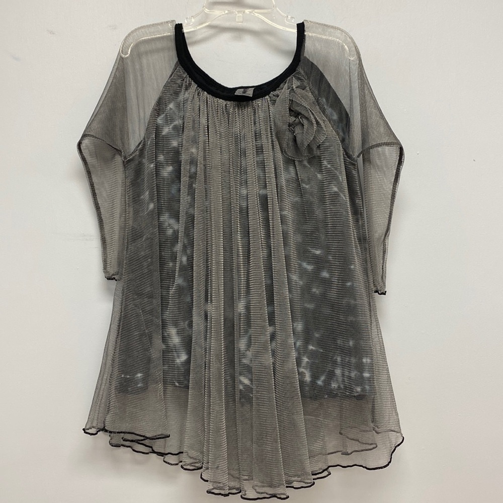 Mignone Girls Tie Dye Dress with Sheer Overlay